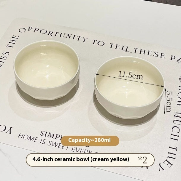 Keramik Frühstücks- & Reisschale im Cream-Style – Elegante Müslischale aus Unterglasur-Keramik | Perfekt für Reis, Suppen & Bowls