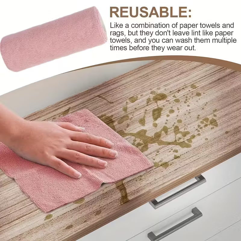 Heavy-Duty Reusable Cleaning Wipes - 80 Pices 4 Roles In this Amazing Price Non-Abrasive Scrub Cloths