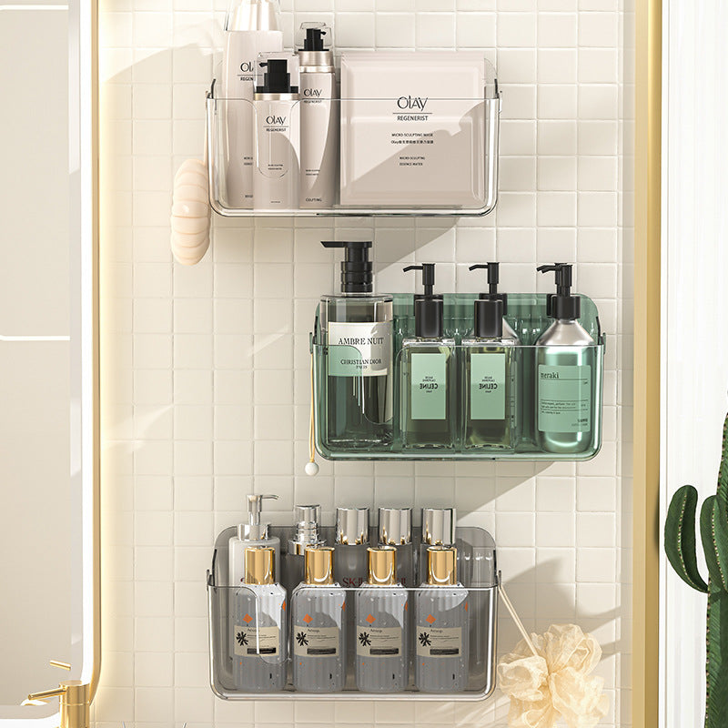 Duschregal ohne Bohren mit Ablagebox – Platzsparender Bad Organizer zur Wandmontage