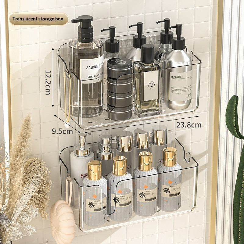 Duschregal ohne Bohren mit Ablagebox – Platzsparender Bad Organizer zur Wandmontage