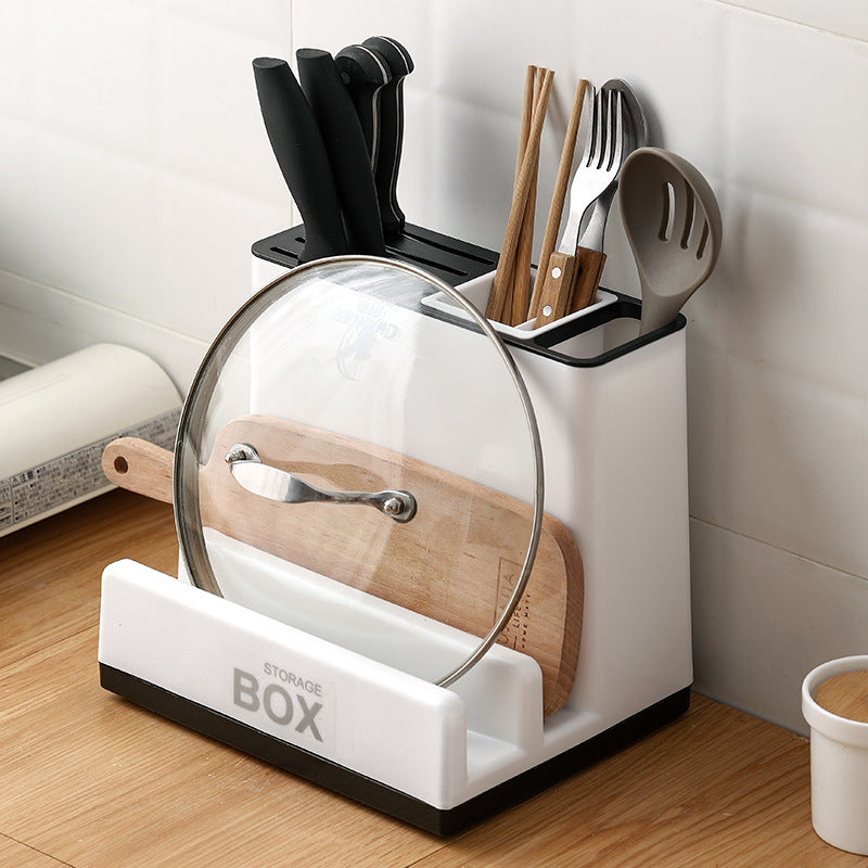 All-in-One Küchenhalter – Messerblock & Geschirr Organizer mit Abtropffunktion