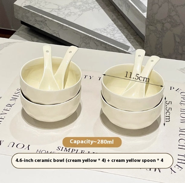 Keramik Frühstücks- & Reisschale im Cream-Style – Elegante Müslischale aus Unterglasur-Keramik | Perfekt für Reis, Suppen & Bowls