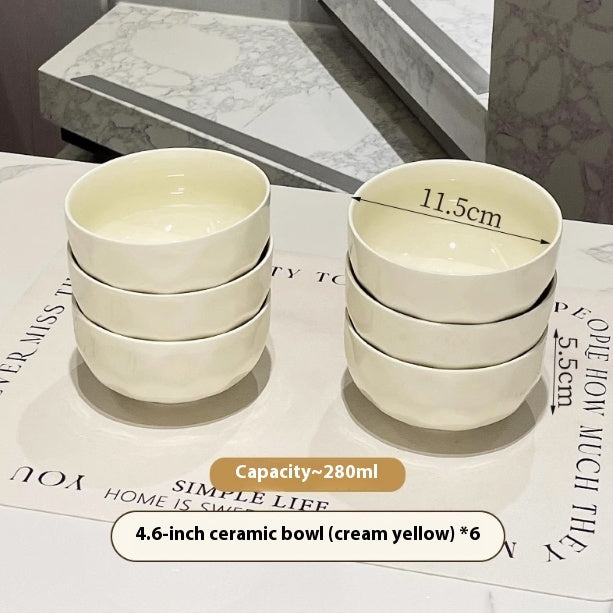 Keramik Frühstücks- & Reisschale im Cream-Style – Elegante Müslischale aus Unterglasur-Keramik | Perfekt für Reis, Suppen & Bowls