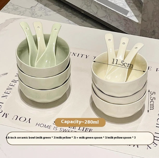 Keramik Frühstücks- & Reisschale im Cream-Style – Elegante Müslischale aus Unterglasur-Keramik | Perfekt für Reis, Suppen & Bowls