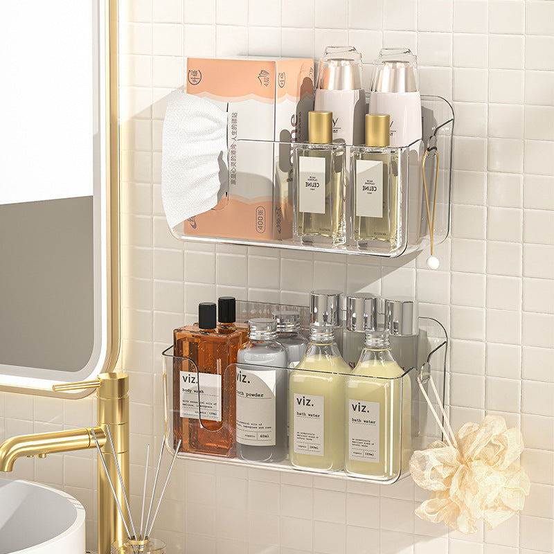 Duschregal ohne Bohren mit Ablagebox – Platzsparender Bad Organizer zur Wandmontage