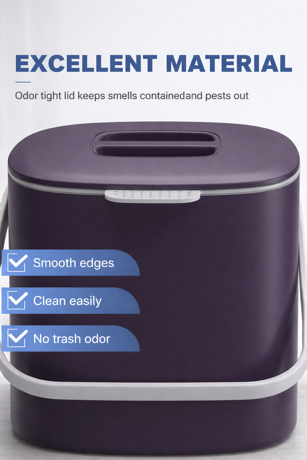 Kitchen Compost Bin with a Removable Lid And Double Inner Basket