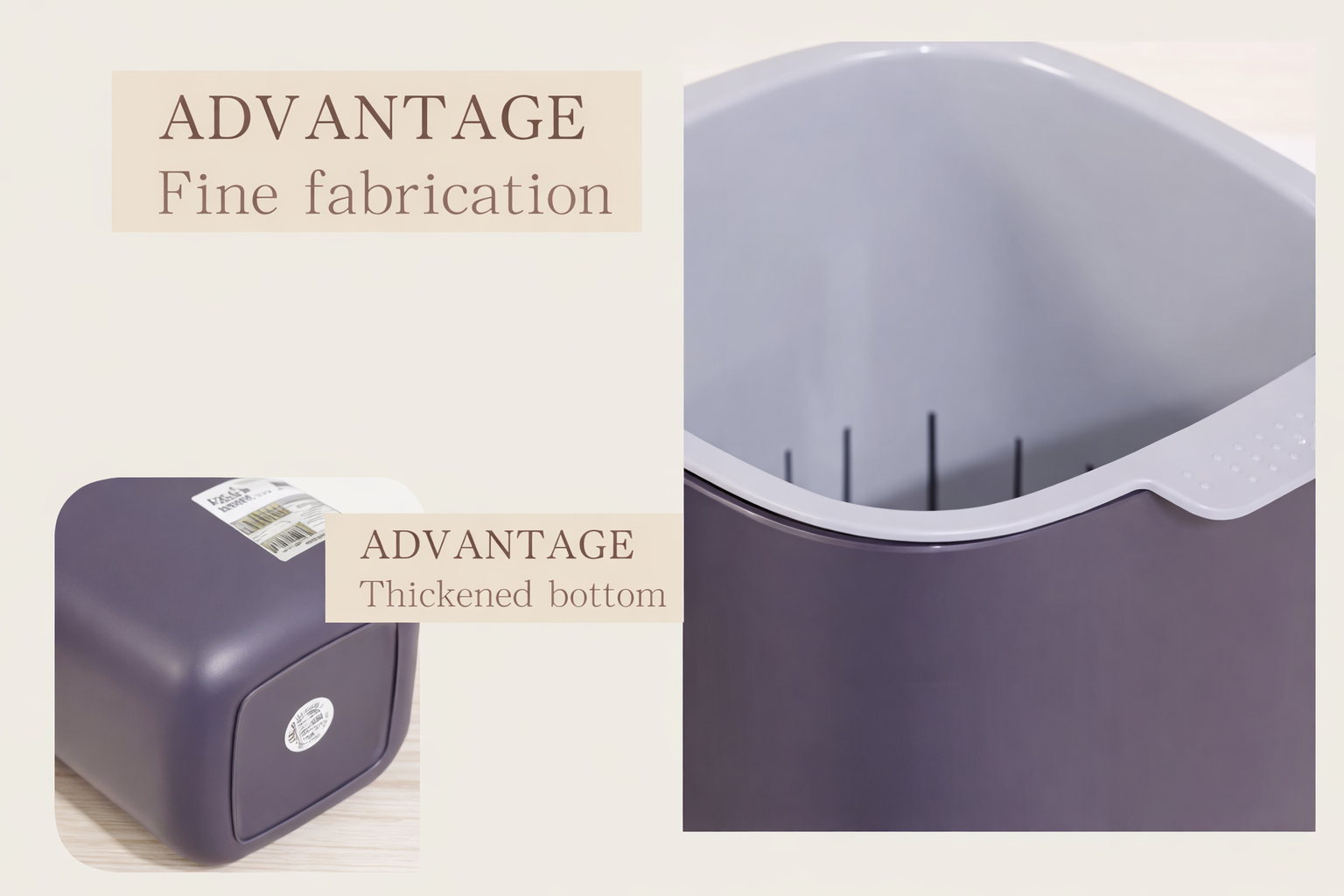 Kitchen Compost Bin with a Removable Lid And Double Inner Basket