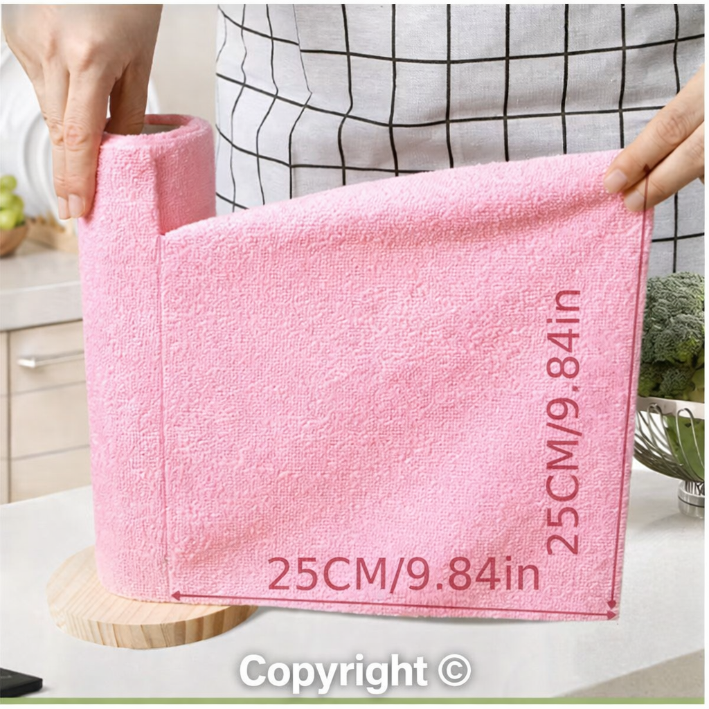 Heavy-Duty Reusable Cleaning Wipes - 80 Pices 4 Roles In this Amazing Price Non-Abrasive Scrub Cloths
