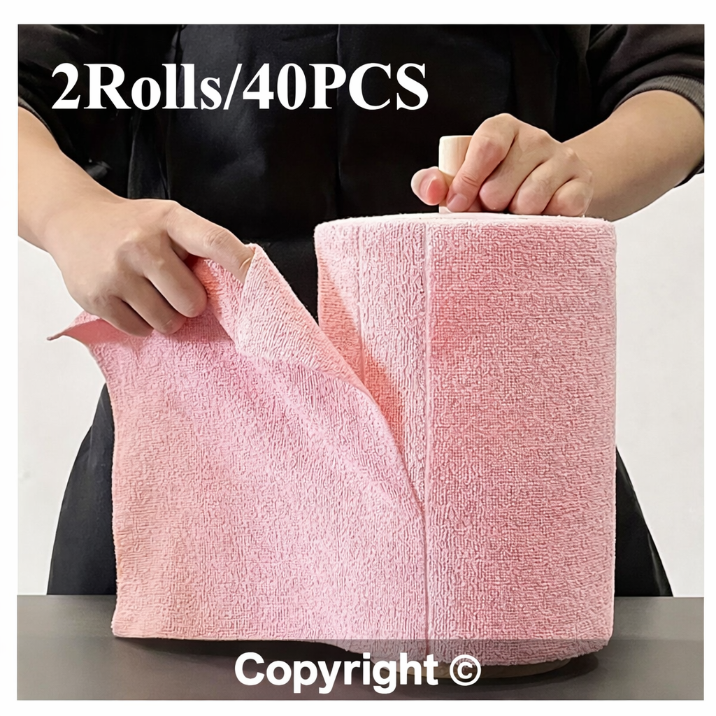 Heavy-Duty Reusable Cleaning Wipes - 80 Pices 4 Roles In this Amazing Price Non-Abrasive Scrub Cloths