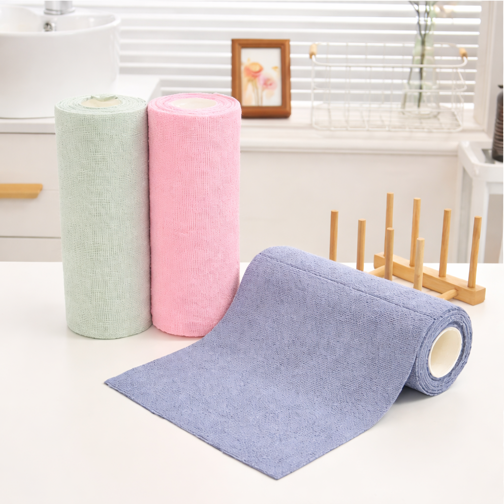 Heavy-Duty Reusable Cleaning Wipes - 80 Pices 4 Roles In this Amazing Price Non-Abrasive Scrub Cloths