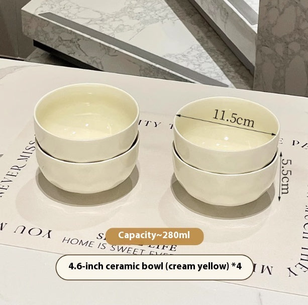 Keramik Frühstücks- & Reisschale im Cream-Style – Elegante Müslischale aus Unterglasur-Keramik | Perfekt für Reis, Suppen & Bowls